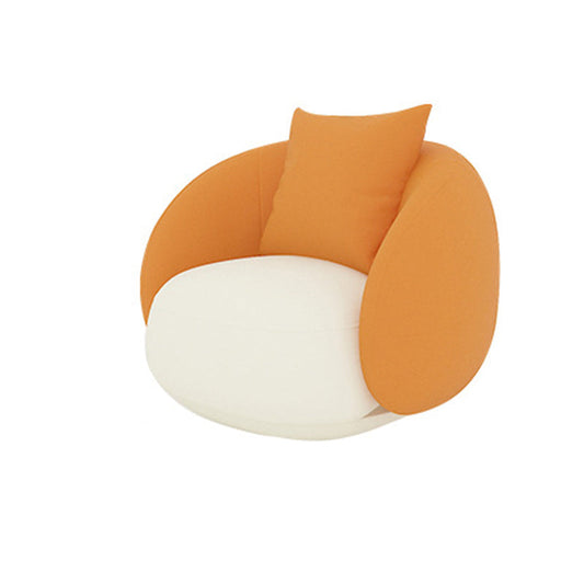 Sloped Arm Tight Back Curved Sofa Contemporary Faux Leather Sofa