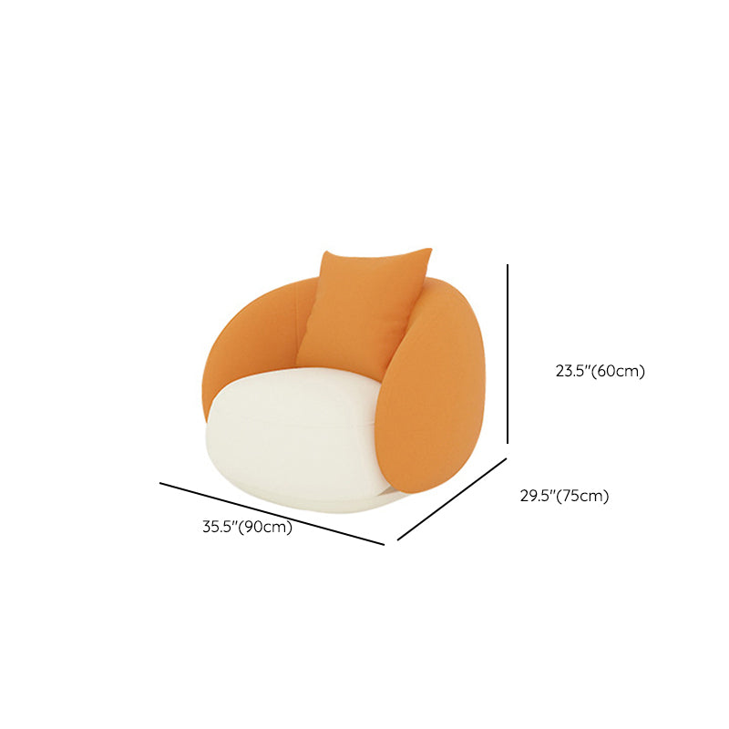 Sloped Arm Tight Back Curved Sofa Contemporary Faux Leather Sofa