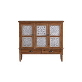 自然の産業アクセントキャビネットは、固体木材のドアと引き出しを備えています