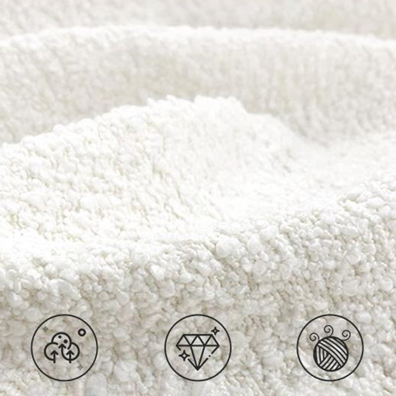 Contemporary Camel Back Armless Settee Fabric Curved Sofa in White