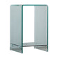 Modern Sled Corner Table Square Glass Side End Table for Living Room