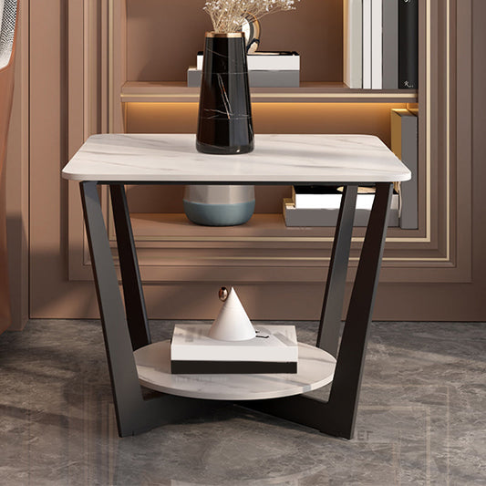 Slate Cross Legs Corner Table Modern Square Sofa Side End Table