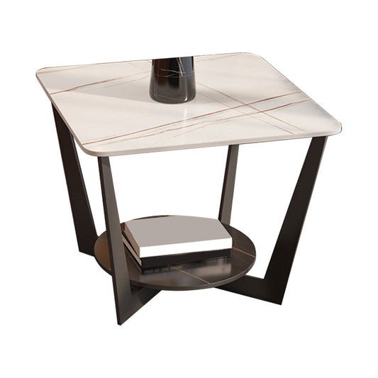 Slate Cross Legs Corner Table Modern Square Sofa Side End Table