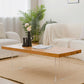 Table basse rectangulaire scandinave en bois, pieds en acrylique de 15,7 pouces de hauteur, table de cocktail