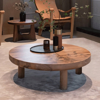 3 Legs 1 Single Coffee Table Solid Wood Brown Cocktail Table 24"L x 24"W x 16"H Clearhalo 'Coffee & Accent Tables' 'Coffee Tables' 'coffee_tables' 'furn' 'furn_coffee_tables' 'Furniture' 'Living Room Furniture' 6202773