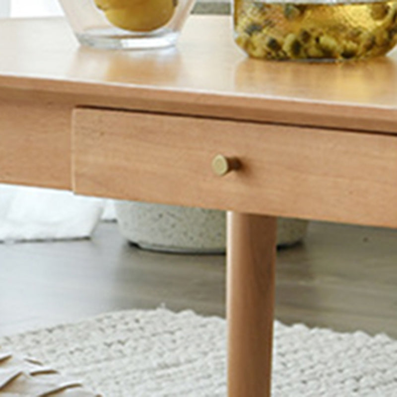 Nordic Solid Wood Cocktail Table with 1 Drawer Oval Coffee Table Clearhalo 'Coffee & Accent Tables' 'Coffee Tables' 'coffee_tables' 'furn' 'furn_coffee_tables' 'Furniture' 'Living Room Furniture' 6202794