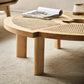 Scandinavian 1 Single Coffee Table Round Wood Cocktail Table