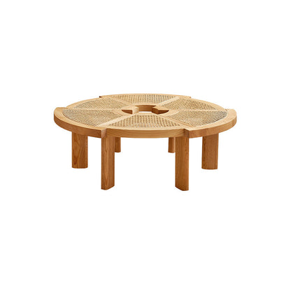 Scandinavian 1 Single Coffee Table Round Wood Cocktail Table