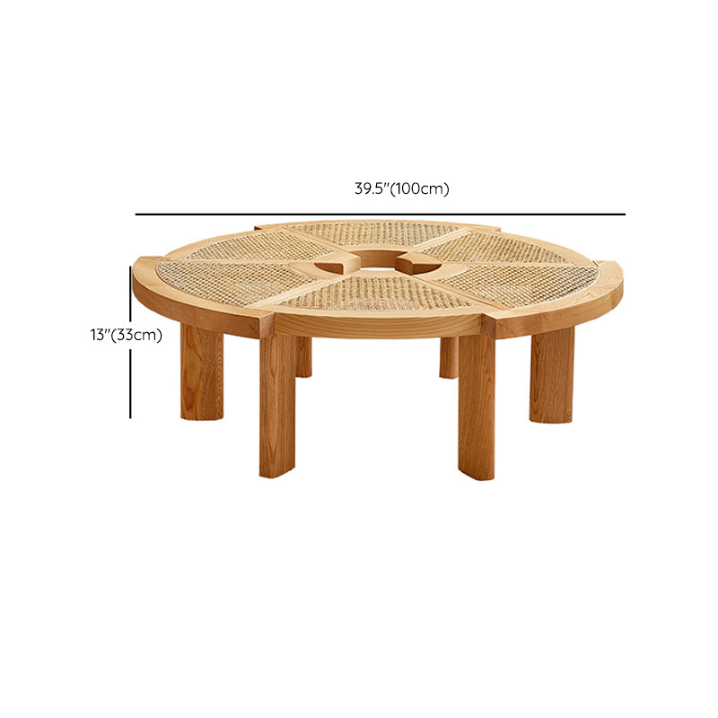 Scandinavian 1 Single Coffee Table Round Wood Cocktail Table