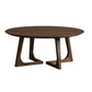 Solid Wood Round Coffee Table in Brown Scandinavian 2 Pieces Cocktail Table Set 26"L x 26"W x 17"H Clearhalo 'Coffee & Accent Tables' 'Coffee Tables' 'coffee_tables' 'furn' 'furn_coffee_tables' 'Furniture' 'Living Room Furniture' 6202825