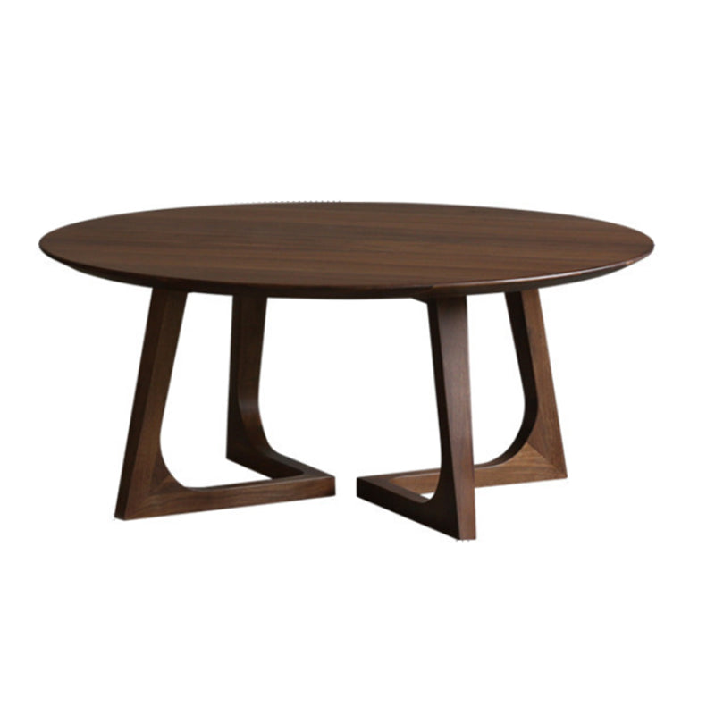Solid Wood Round Coffee Table in Brown Scandinavian 2 Pieces Cocktail Table Set 26"L x 26"W x 17"H Clearhalo 'Coffee & Accent Tables' 'Coffee Tables' 'coffee_tables' 'furn' 'furn_coffee_tables' 'Furniture' 'Living Room Furniture' 6202825