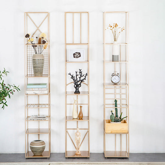 Glam Metal Book Shelf Gold Scaffale Etagere Scaffale per Study Room 12.6 "W