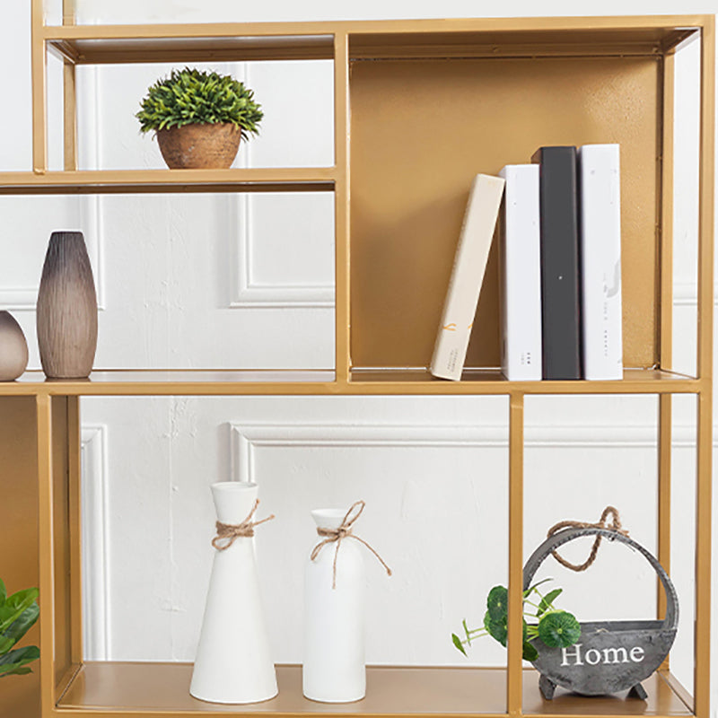 Glam Metal Book Shelf Etagere Shelf Bookcase for Study Room 78.7" H