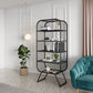 Metal Closed Back Book Shelf Vertical Etagere Shelf Bookcase for Study Room