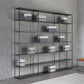 Contemporary Metal Book Shelf Black Etagere Shelf Bookcase for Study Room 9.8" W
