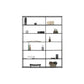 Contemporary Metal Book Shelf Black Etagere Shelf Bookcase for Study Room 9.8" W
