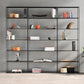 Contemporary Metal Book Shelf Black Etagere Shelf Bookcase for Study Room 9.8" W