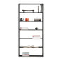 Contemporary Metal Book Shelf Black Etagere Shelf Bookcase for Study Room 9.8" W