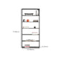 Contemporary Metal Book Shelf Black Etagere Shelf Bookcase for Study Room 9.8" W