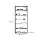 Contemporary Metal Book Shelf Black Etagere Shelf Bookcase for Study Room 9.8" W