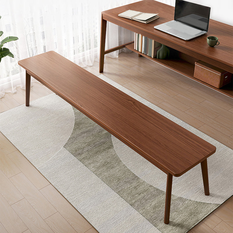 Contemporary Engineered Wood Bench Rectangle Seating Bench with Legs 47"L x 12"W x 18"H Nut-Brown Clearhalo 'Benches' 'Chairs & Seating' 'furn' 'furn_benches' 'Furniture' 'Living Room Furniture' 6203308