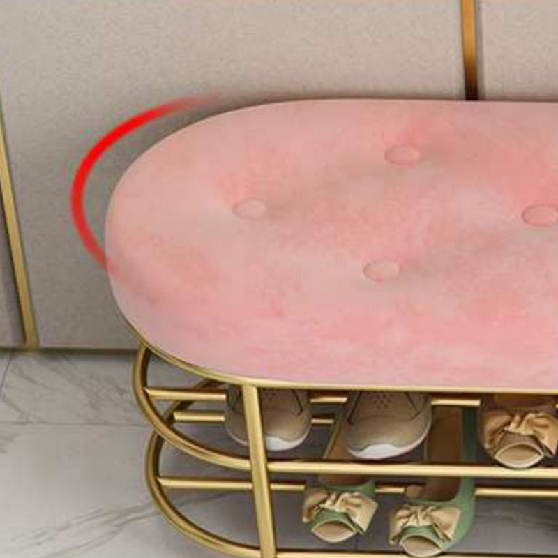 13.65-inch W Modern Entryway Bench Cushioned Metal Seating Bench Clearhalo 'Benches' 'Chairs & Seating' 'furn' 'furn_benches' 'Furniture' 'Living Room Furniture' 6203323