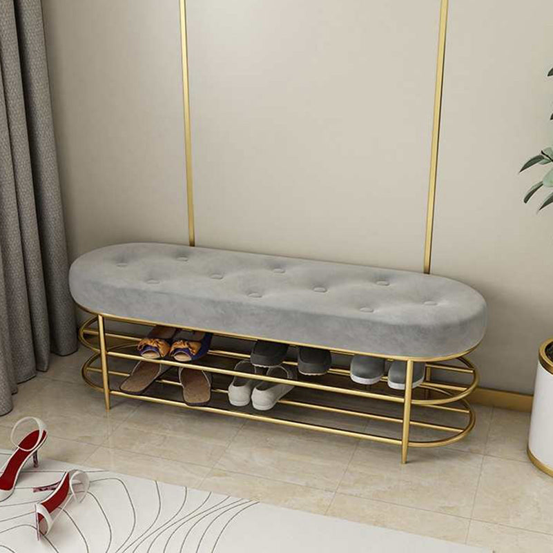 13.65-inch W Modern Entryway Bench Cushioned Metal Seating Bench Clearhalo 'Benches' 'Chairs & Seating' 'furn' 'furn_benches' 'Furniture' 'Living Room Furniture' 6203327