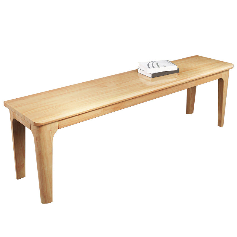Contemporary Rubber Wood Bench Rectangle 14"Wide Accent Bench with Squared Legs Natural Clearhalo 'Benches' 'Chairs & Seating' 'furn' 'furn_benches' 'Furniture' 'Living Room Furniture' 6203348