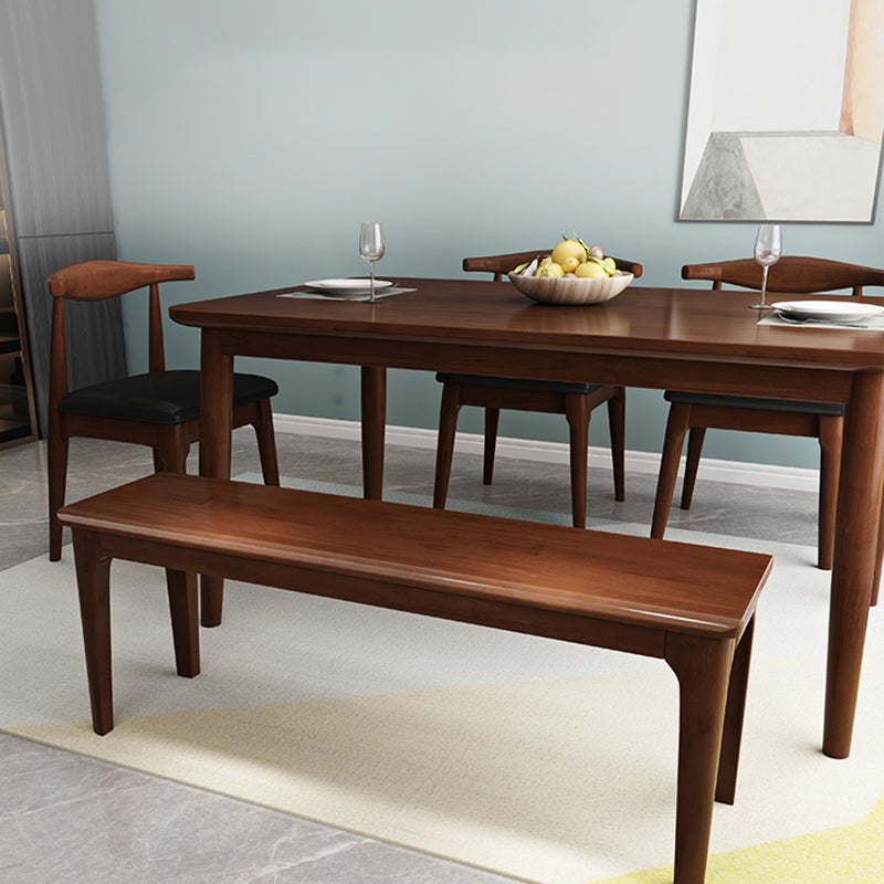 Contemporary Rubber Wood Bench Rectangle 14"Wide Accent Bench with Squared Legs Clearhalo 'Benches' 'Chairs & Seating' 'furn' 'furn_benches' 'Furniture' 'Living Room Furniture' 6203352