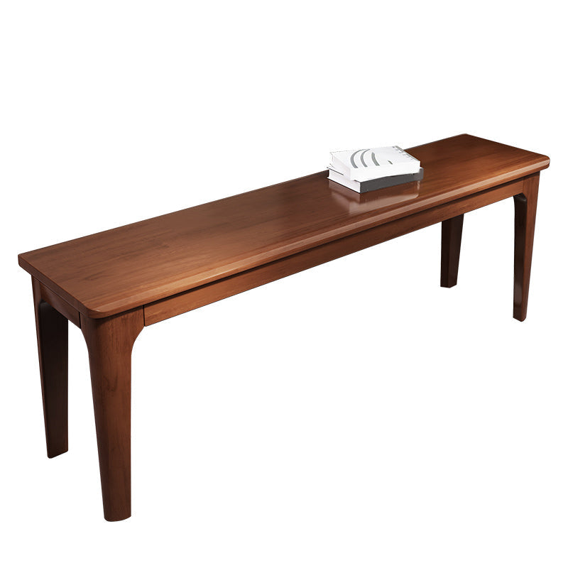 Contemporary Rubber Wood Bench Rectangle 14"Wide Accent Bench with Squared Legs Nut-Brown Clearhalo 'Benches' 'Chairs & Seating' 'furn' 'furn_benches' 'Furniture' 'Living Room Furniture' 6203353