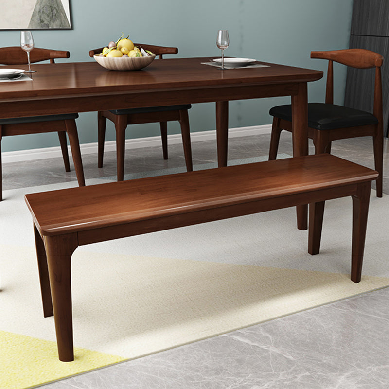 Contemporary Rubber Wood Bench Rectangle 14"Wide Accent Bench with Squared Legs Clearhalo 'Benches' 'Chairs & Seating' 'furn' 'furn_benches' 'Furniture' 'Living Room Furniture' 6203359