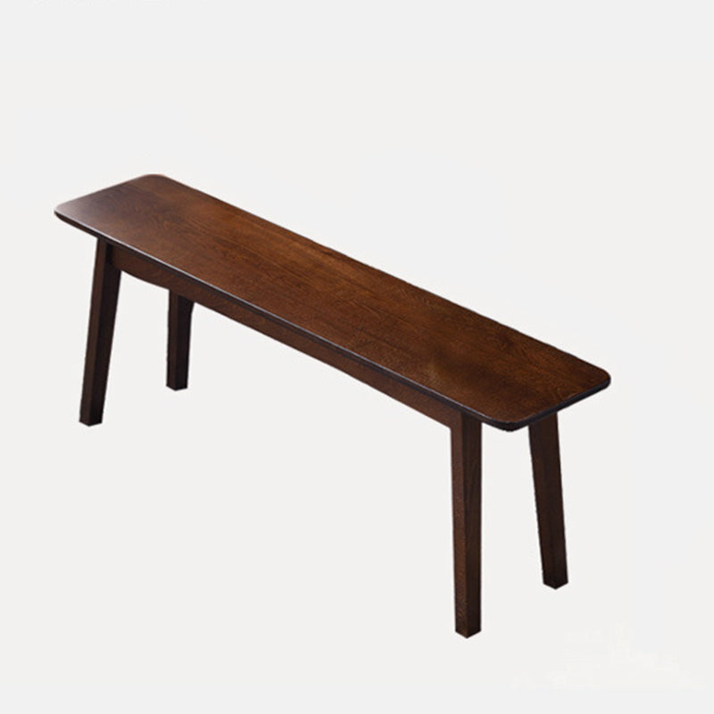 11 Inch Wide Contemporary Seating Bench Solid Wood Beech Bench 47.2"L x 11"W x 17.7"H Walnut Clearhalo 'Benches' 'Chairs & Seating' 'furn' 'furn_benches' 'Furniture' 'Living Room Furniture' 6203373