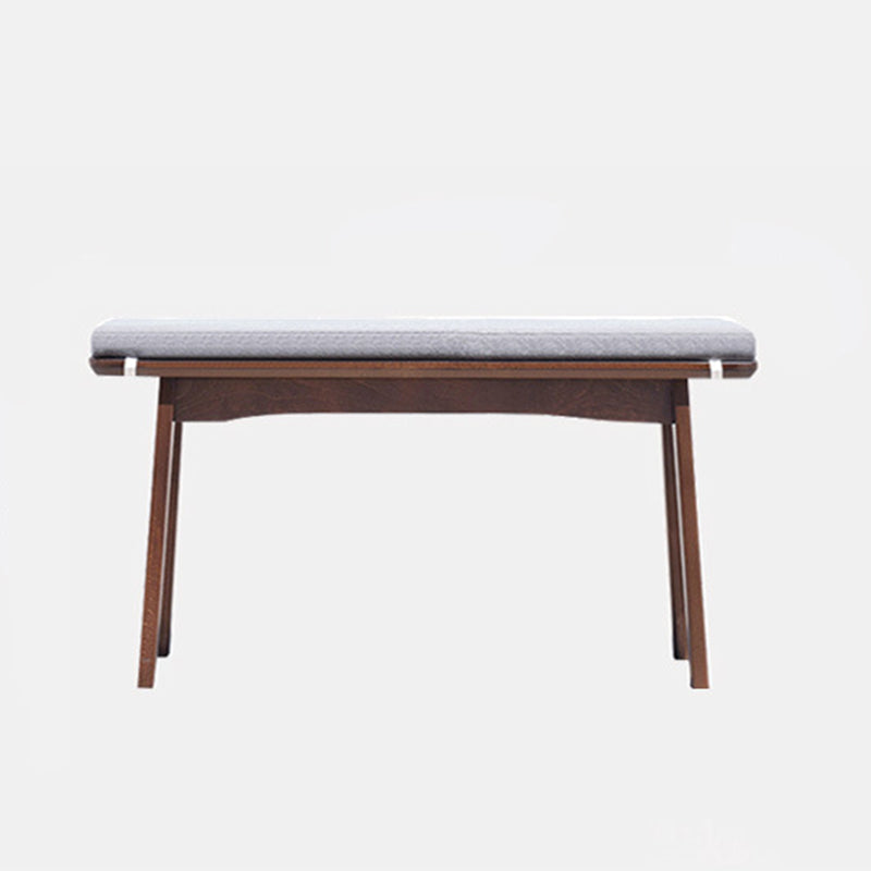 11 Inch Wide Contemporary Seating Bench Solid Wood Beech Bench 31.5"L x 11"W x 18.9"H Walnut Clearhalo 'Benches' 'Chairs & Seating' 'furn' 'furn_benches' 'Furniture' 'Living Room Furniture' 6203375