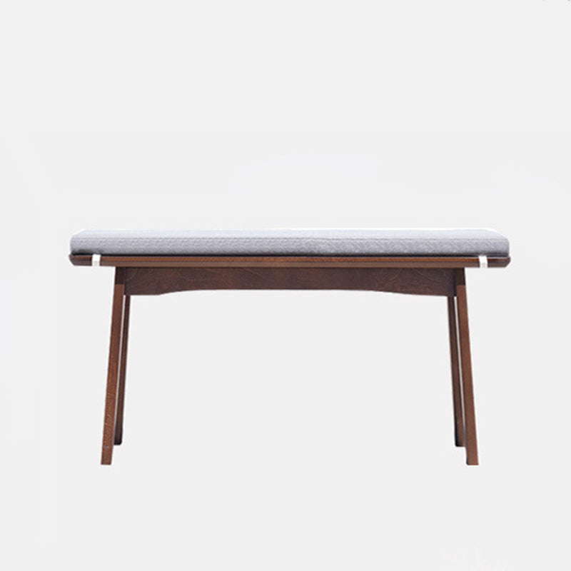 11 Inch Wide Contemporary Seating Bench Solid Wood Beech Bench 39.4"L x 11"W x 18.9"H Walnut Clearhalo 'Benches' 'Chairs & Seating' 'furn' 'furn_benches' 'Furniture' 'Living Room Furniture' 6203377