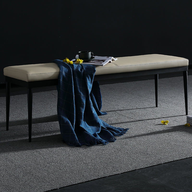 Upholstery Included Dining Bench, 18"H Bench with Black Metal Legs Clearhalo 'Benches' 'Chairs & Seating' 'furn' 'furn_benches' 'Furniture' 'Living Room Furniture' 6203404