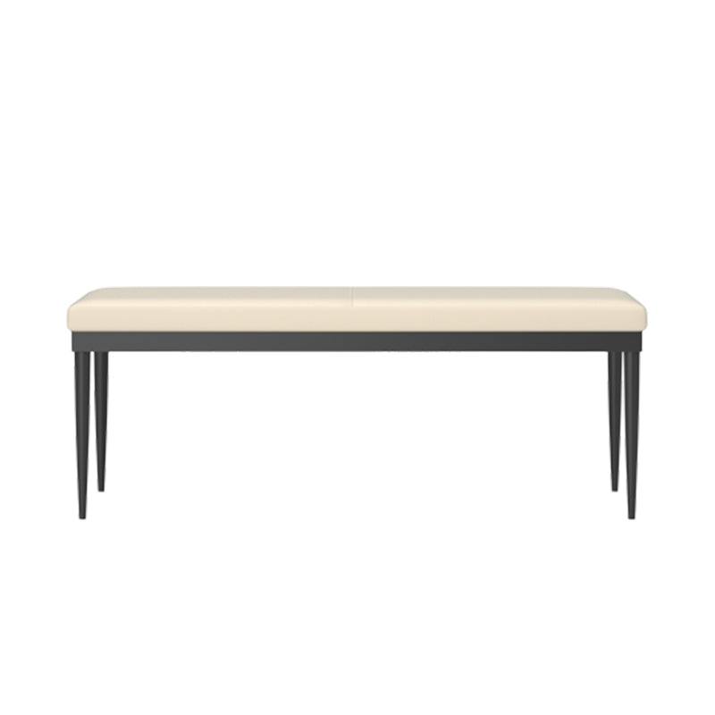 Upholstery Included Dining Bench, 18"H Bench with Black Metal Legs 39"L x 16"W x 18"H Beige Clearhalo 'Benches' 'Chairs & Seating' 'furn' 'furn_benches' 'Furniture' 'Living Room Furniture' 6203405