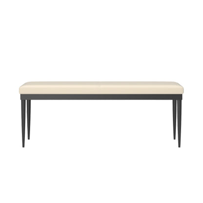 Upholstery Included Dining Bench, 18"H Bench with Black Metal Legs 39"L x 16"W x 18"H Beige Clearhalo 'Benches' 'Chairs & Seating' 'furn' 'furn_benches' 'Furniture' 'Living Room Furniture' 6203405