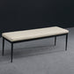 Upholstery Included Dining Bench, 18"H Bench with Black Metal Legs 47"L x 16"W x 18"H Beige Clearhalo 'Benches' 'Chairs & Seating' 'furn' 'furn_benches' 'Furniture' 'Living Room Furniture' 6203410