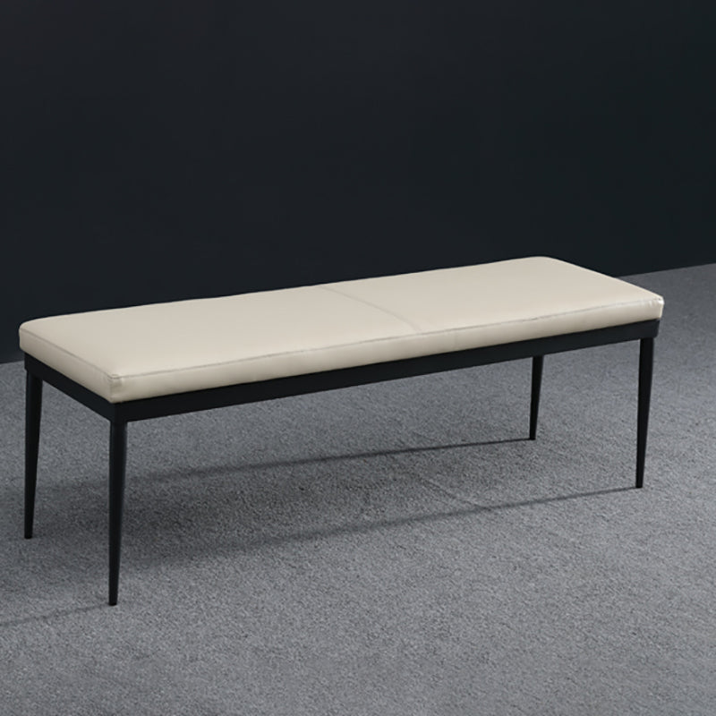 Upholstery Included Dining Bench, 18"H Bench with Black Metal Legs 47"L x 16"W x 18"H Beige Clearhalo 'Benches' 'Chairs & Seating' 'furn' 'furn_benches' 'Furniture' 'Living Room Furniture' 6203410