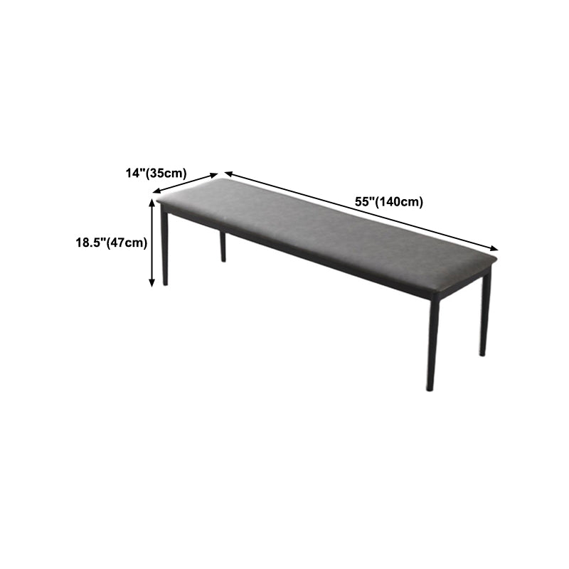 Mid-Century Modern Waterproof Bench Faux Leather Dining Bench with Metal Legs Clearhalo 'Benches' 'Chairs & Seating' 'furn' 'furn_benches' 'Furniture' 'Living Room Furniture' 6203428