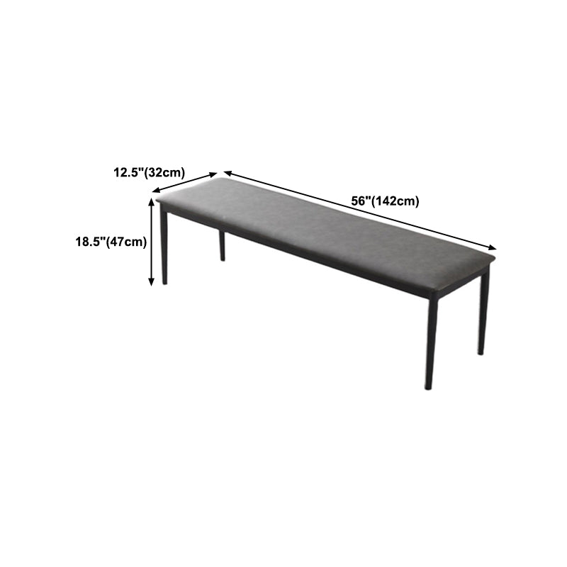 Mid-Century Modern Waterproof Bench Faux Leather Dining Bench with Metal Legs Clearhalo 'Benches' 'Chairs & Seating' 'furn' 'furn_benches' 'Furniture' 'Living Room Furniture' 6203434