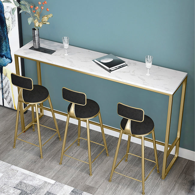 Metal Rectangular Table Modern Style Home Minimalist Bar Table 86.6"L x 15.7"W x 41.3"H Without Chairs Clearhalo 'Bar Furniture' 'Bar Tables' 'bar_tables' 'furn' 'furn_bar_tables' 'Furniture' 'Kitchen & Dining Furniture' 6206043