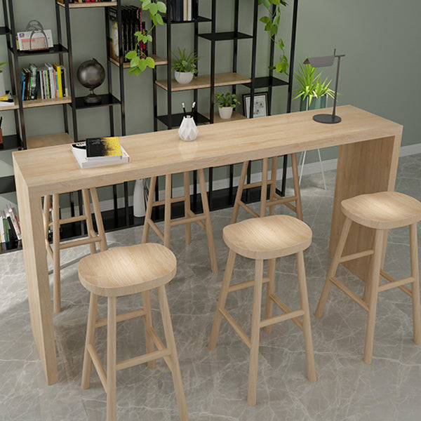 Rectangle Counter Dining Table in Log, Modern Counter Table with 41.3-inch Height 78.7"L x 15.7"W x 41.3"H Without Chairs Clearhalo 'Bar Furniture' 'Bar Tables' 'bar_tables' 'furn' 'furn_bar_tables' 'Furniture' 'Kitchen & Dining Furniture' 6206083