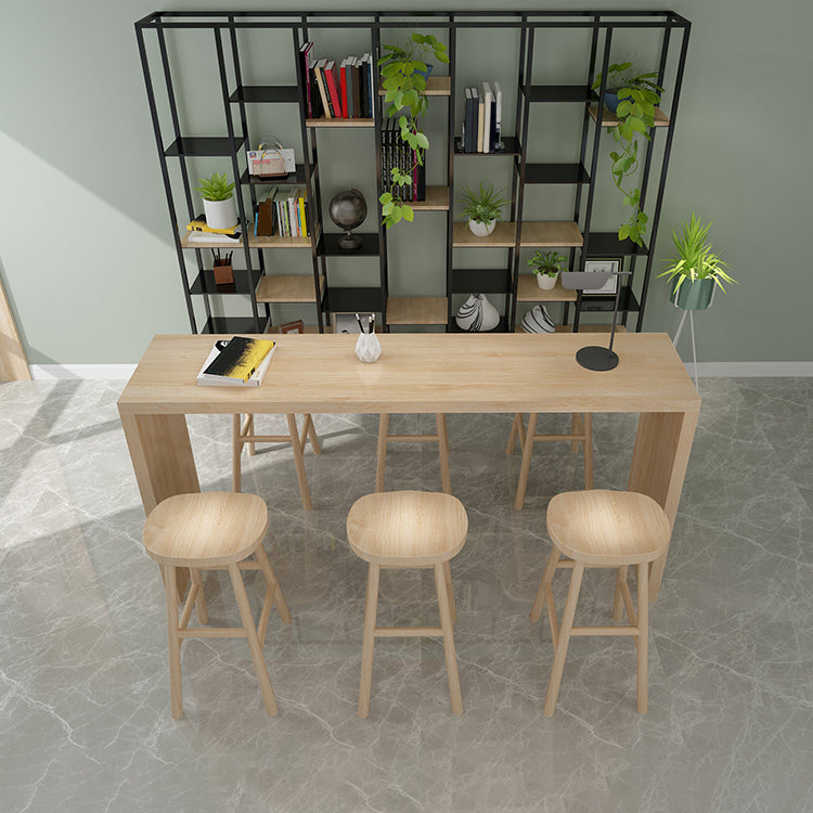 Rectangle Counter Dining Table in Log, Modern Counter Table with 41.3-inch Height 63"L x 15.7"W x 41.3"H Without Chairs Clearhalo 'Bar Furniture' 'Bar Tables' 'bar_tables' 'furn' 'furn_bar_tables' 'Furniture' 'Kitchen & Dining Furniture' 6206084