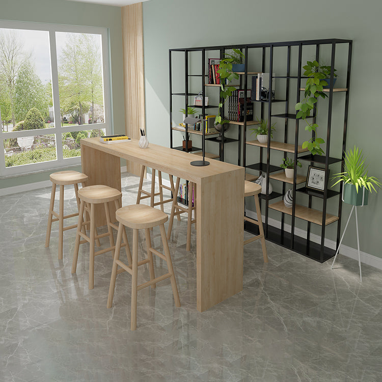 Rectangle Counter Dining Table in Log, Modern Counter Table with 41.3-inch Height Without Chairs Clearhalo 'Bar Furniture' 'Bar Tables' 'bar_tables' 'furn' 'furn_bar_tables' 'Furniture' 'Kitchen & Dining Furniture' 6206085