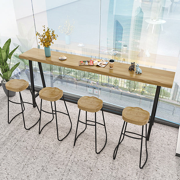 Solid Wood Rectangular Table, Modern Style Home Milk Tea Shop Bar Table Clearhalo 'Bar Furniture' 'Bar Tables' 'bar_tables' 'furn' 'furn_bar_tables' 'Furniture' 'Kitchen & Dining Furniture' 6206106
