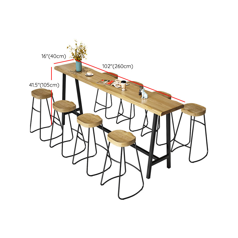 Solid Wood Rectangular Table, Modern Style Home Milk Tea Shop Bar Table Clearhalo 'Bar Furniture' 'Bar Tables' 'bar_tables' 'furn' 'furn_bar_tables' 'Furniture' 'Kitchen & Dining Furniture' 6206115