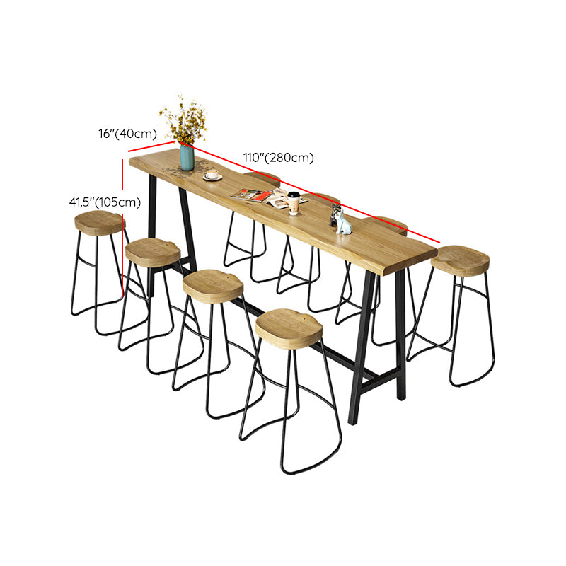 Solid Wood Rectangular Table, Modern Style Home Milk Tea Shop Bar Table Clearhalo 'Bar Furniture' 'Bar Tables' 'bar_tables' 'furn' 'furn_bar_tables' 'Furniture' 'Kitchen & Dining Furniture' 6206120