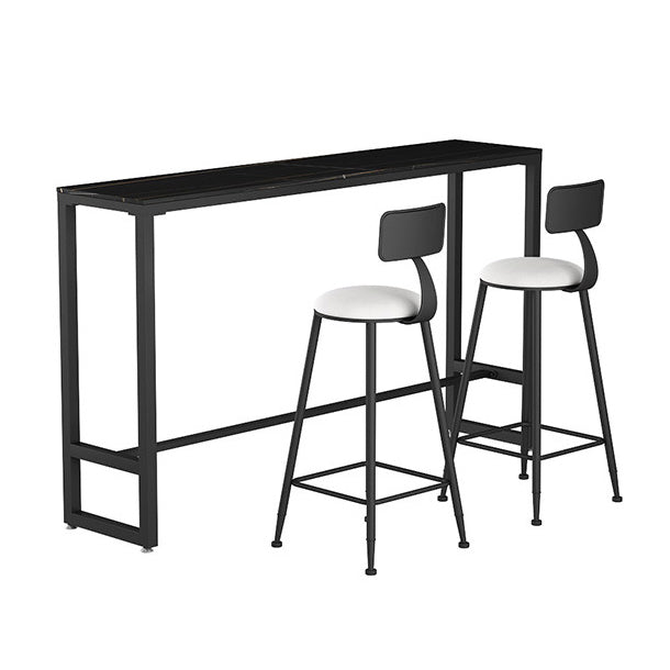 Table de bar à base de tréteau Table de bar en pierre frittée rectangulaire moderne