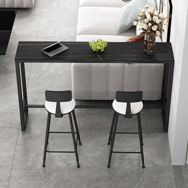 Table de bar à base de tréteau Table de bar en pierre frittée rectangulaire moderne